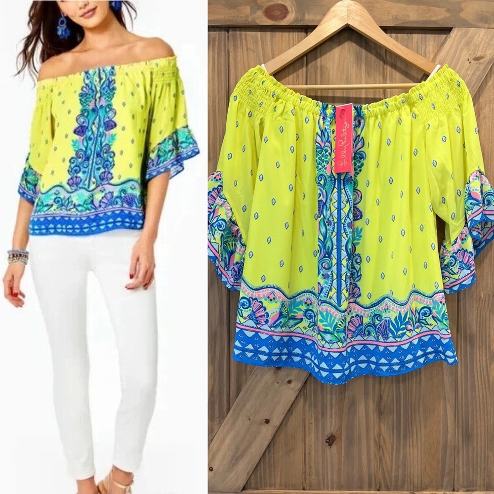 NWT - Lilly Pulitzer Fawna Off ShoulderTop - XXL